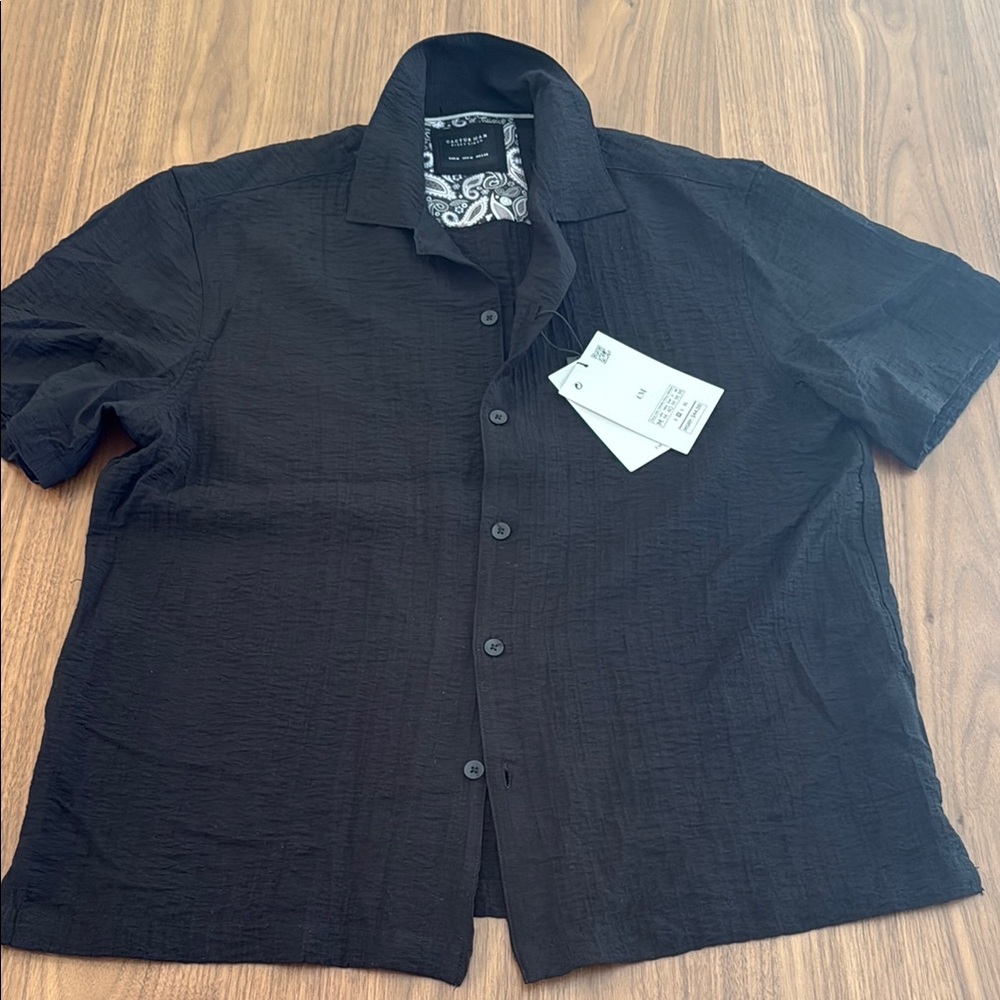 Black Casual Button Down Shirt